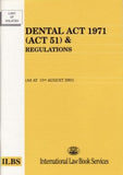 Dental Act 1971(Act 51) & Regulations freeshipping - Joshua Legal Art Gallery - Professional Law Books